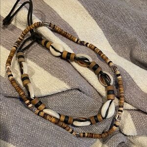 Brown and cream shell necklaces